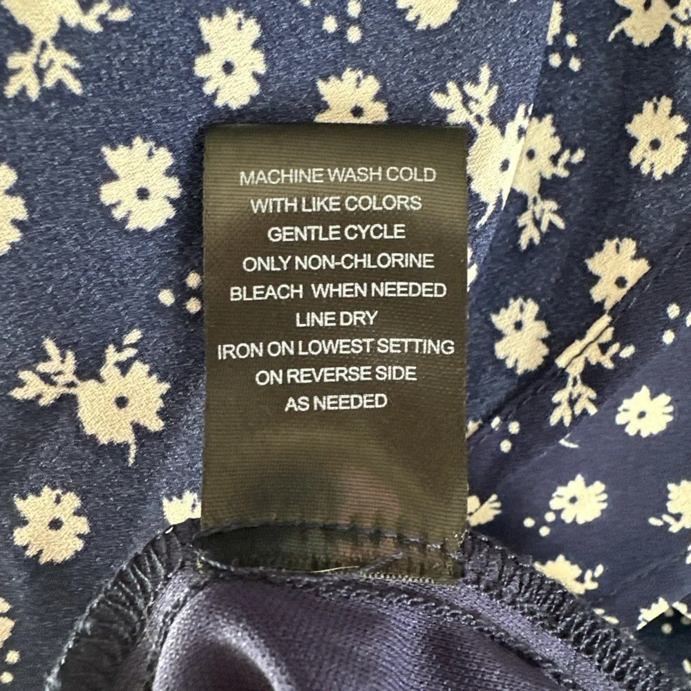 Trixxi Midi Floral Dress Navy Prairie Peasant Earthy Wanderlust Farmcore Size Sm